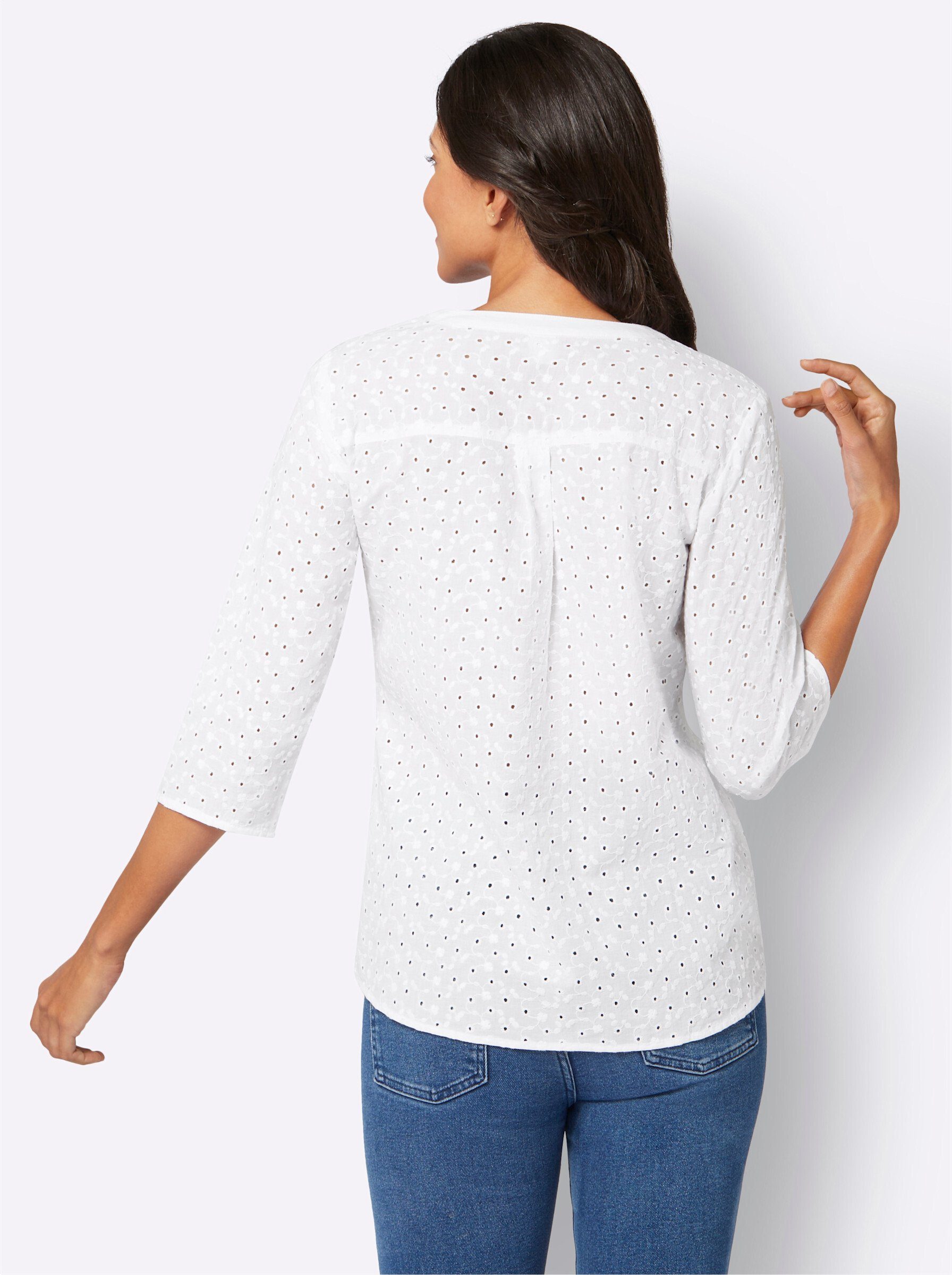 Sieh an! Klassische Bluse Schlupfbluse 3/4-Arm günstig online kaufen