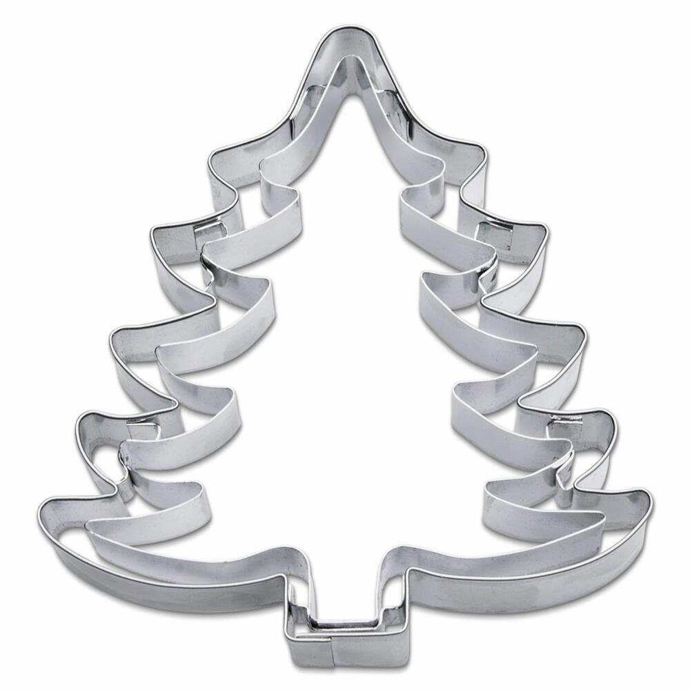 STÄDTER Ausstechform Tannenbaum Edelstahl 10 cm, Edelstahl, Präge