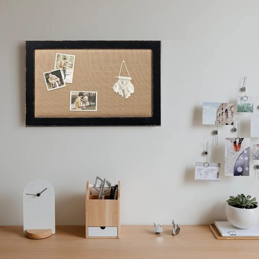 Sintosin Pinnwand Rustikale Korkwand Holzrahmen - Vintage Pinnwand Notizwan günstig online kaufen