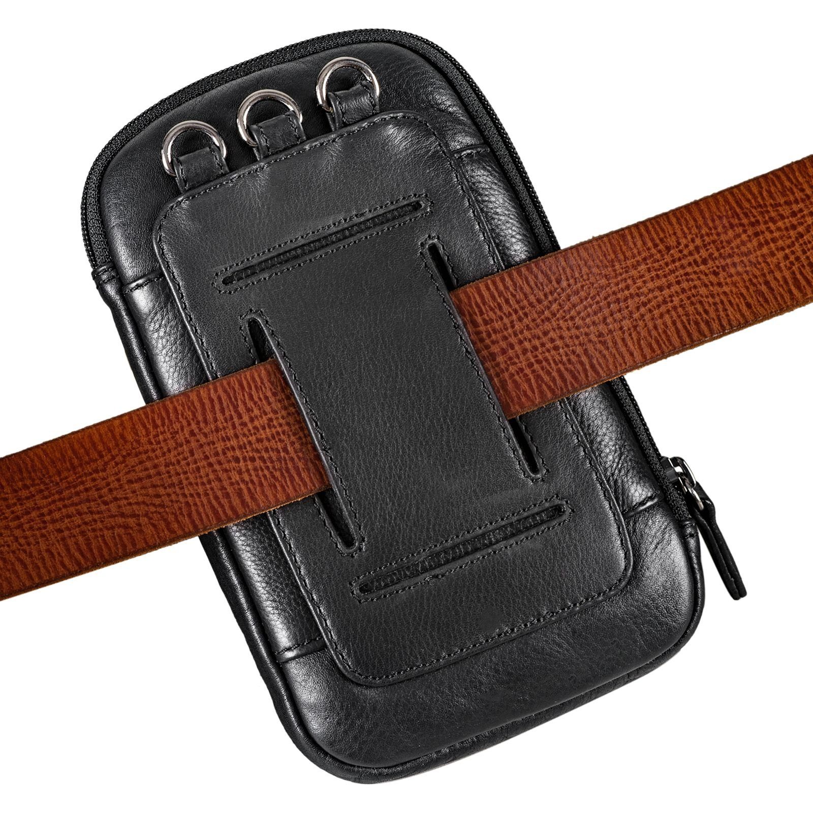 STILORD Handtasche "Lane" 3-in-1 Handy schwarz Gürteltasche Umhängetasche