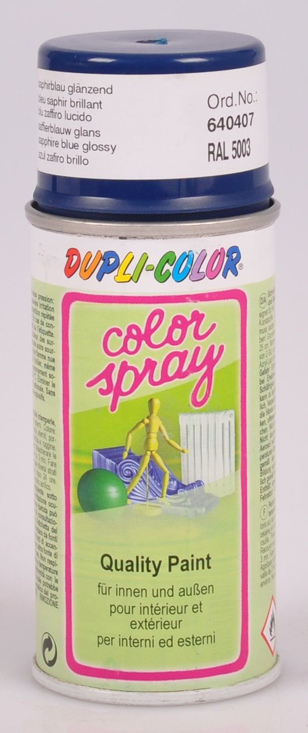 Dupli-Color Vollton- und Abtönfarbe Dupli-Color Farbspray 150ml versch. RAL matt glänzend Acryl Farbe Klar Saphir blau glänzend RAL 5003