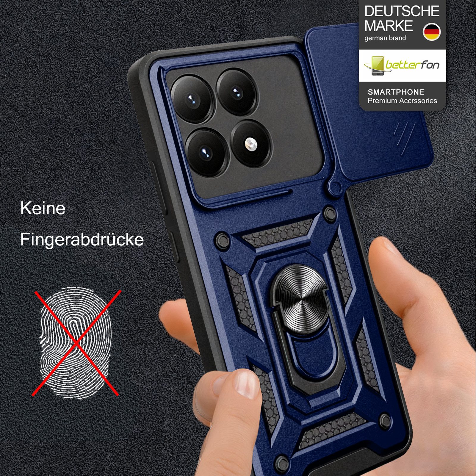 betterfon Handyhülle Panzerhülle für Xiaomi 17 Handyhülle Kameraschutz Ringhalter, Outdoorhülle mit Smartstand Kameraschutz und Silikonkern – Bild 2 von 5