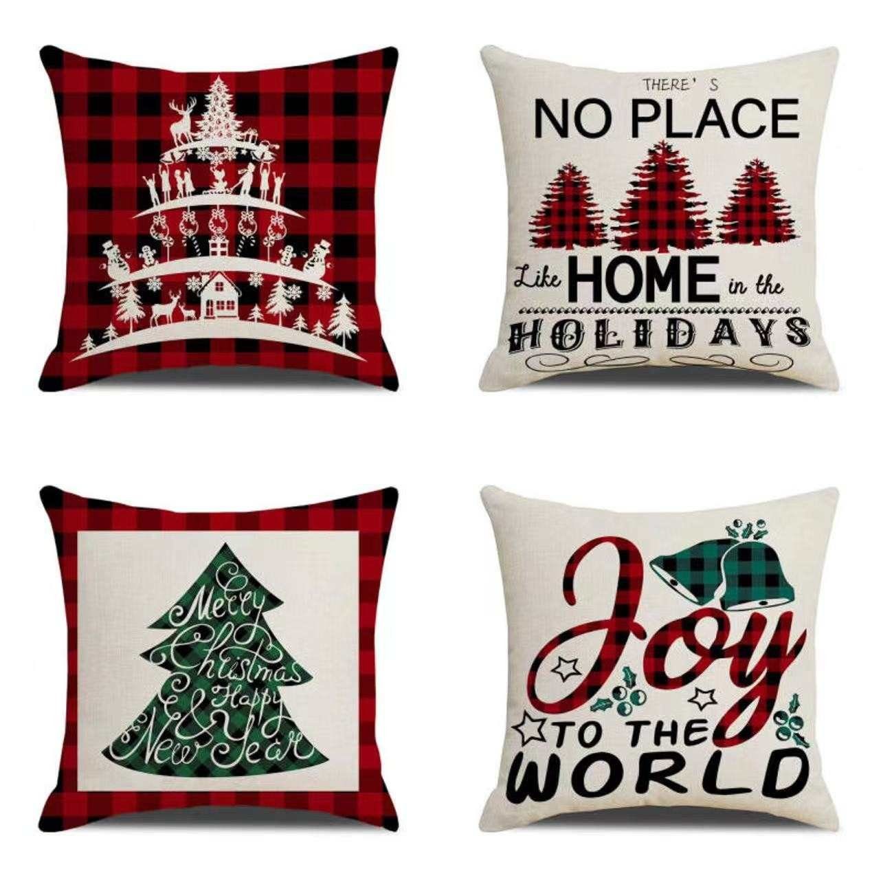 TexDeko Zierkissen 4er Pack - Weihnachtskissen - Merry Christmas Sofakissen günstig online kaufen