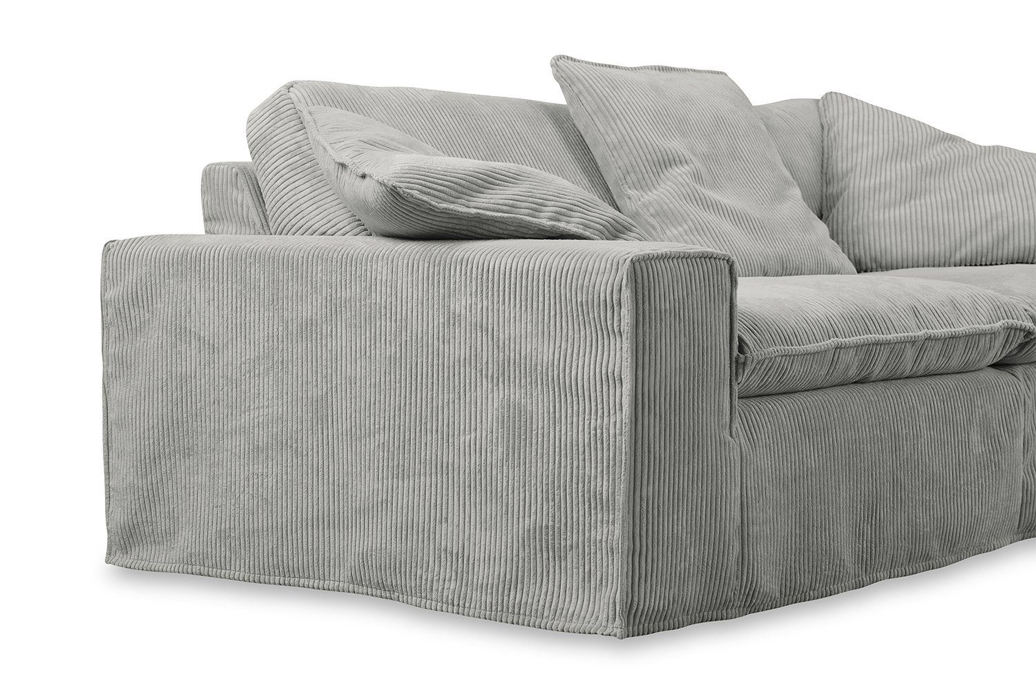 KAWOLA 3-Sitzer NETTA, abziehbar, dunkelgrau und Breiten versch. Farben Cord Sofa versch. dunkelgrau Bezug 