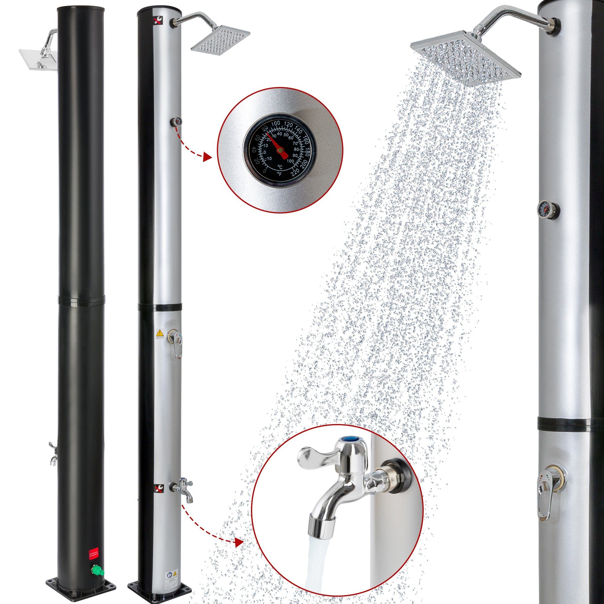 Arebos Solardusche »37 L Gartendusche Pooldusche Außendusche