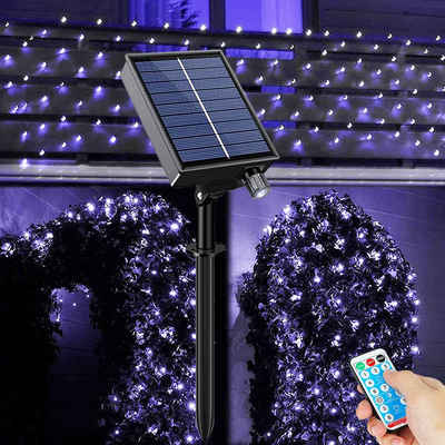 Rosnek LED-Lichterkette »Solar,Wasserdichte,mit Fernsteuerungs,für Garten Hinterhof Weihnachten«, LED-Netzlichter,1.5*1.5/3*2M