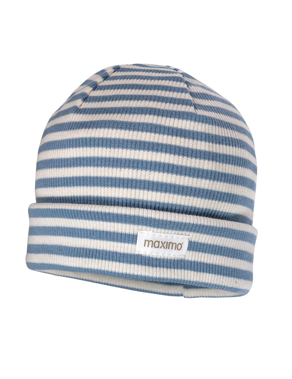 Jerseymütze GOTS NEWBORN-Mütze, Feinrippjersey geringelt, Umschlagrand