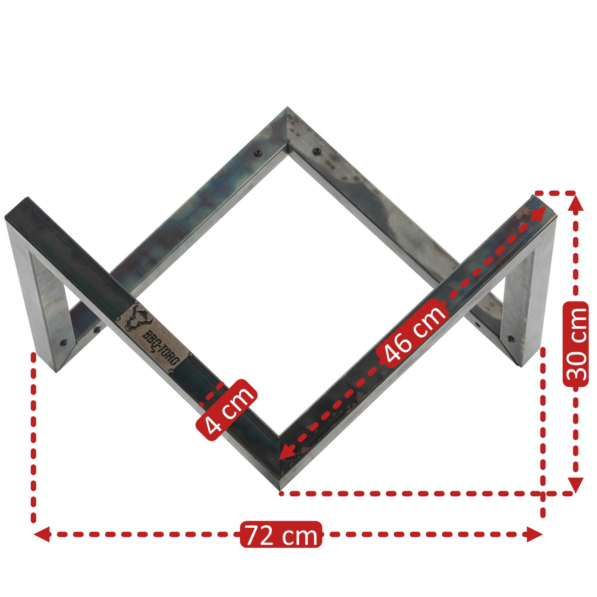 BBQ-Toro Feuerschale Karbonstahl Feuerschalen Gestell für Ø 70 cm Feuerschalen, V-