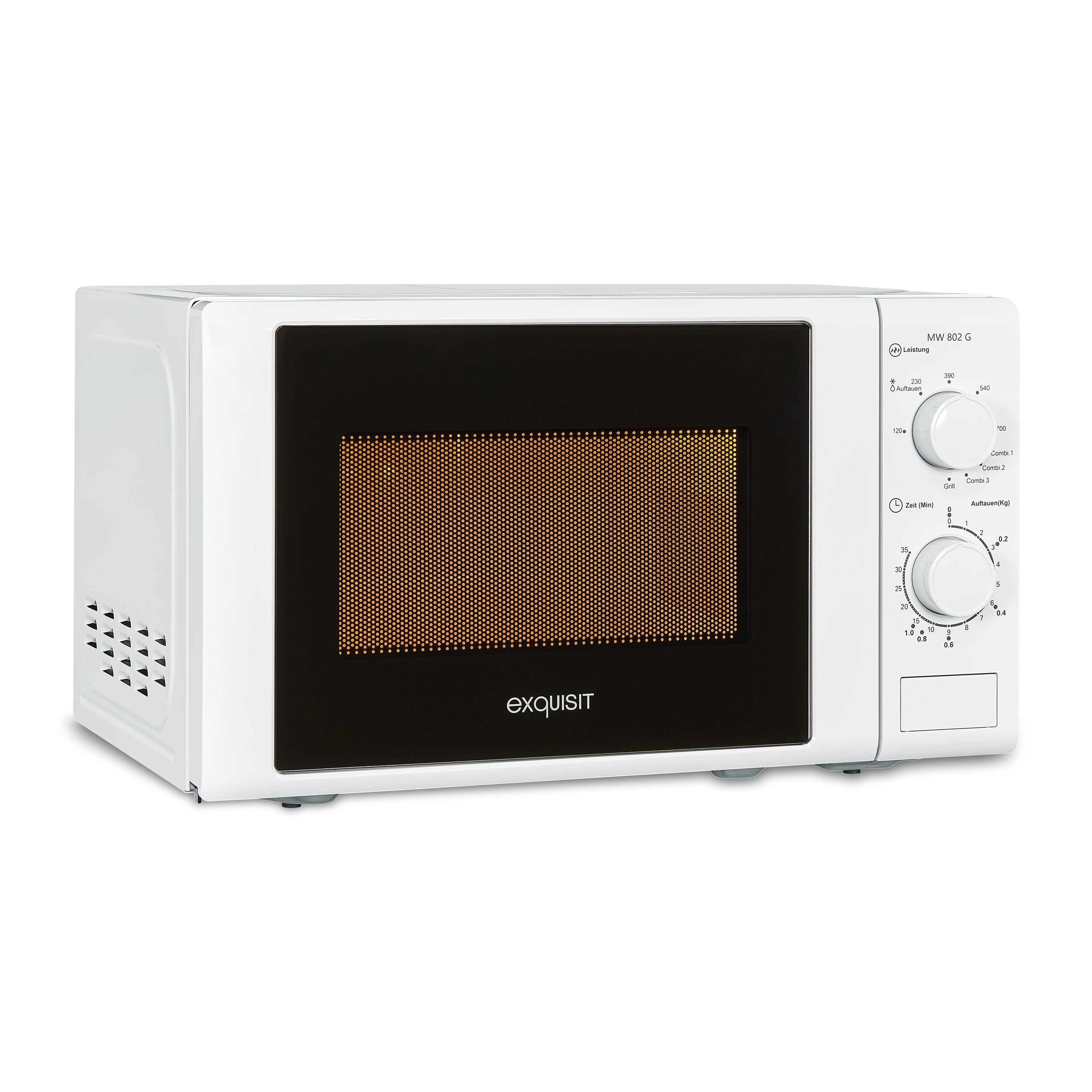 exquisit Mikrowelle MW 802, Mikrowelle, 20,00 l, 20 Liter, 25,5 cm Drehteller, inkl. Timer, einfach Bedienung, 700 Watt