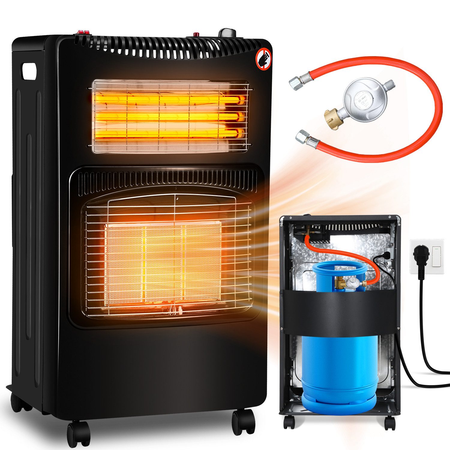 Clanmacy Heizgerät Heizstrahler Gasheizung für Innenräume, Schlauch und Dru günstig online kaufen