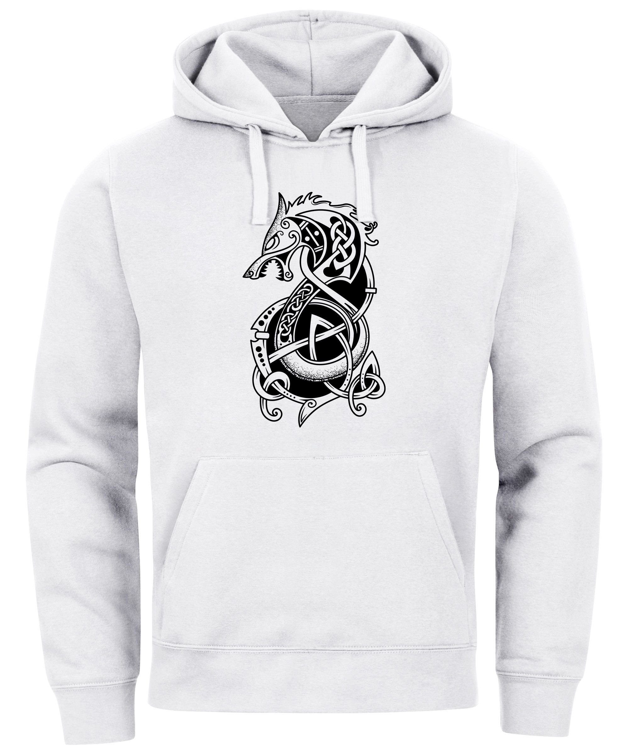 Neverless Hoodie Hoodie Herren Wolf Fenrir Fabelwesen Wikinger nordische Mythologie – Bild 2 von 5