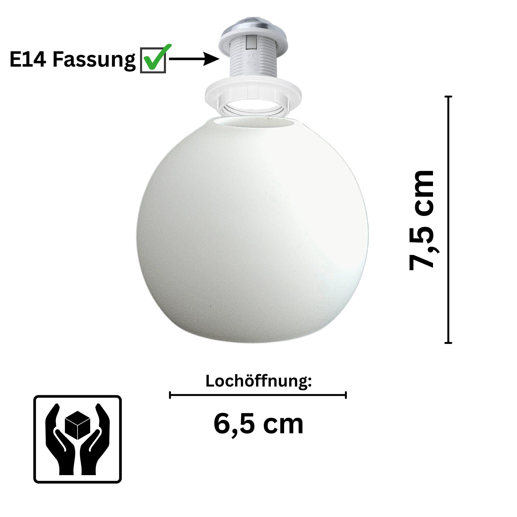 Lichthandel Hoch Lampenschirm Ersatzglas E14 Glaslampenschirm Ersatzschirm günstig online kaufen