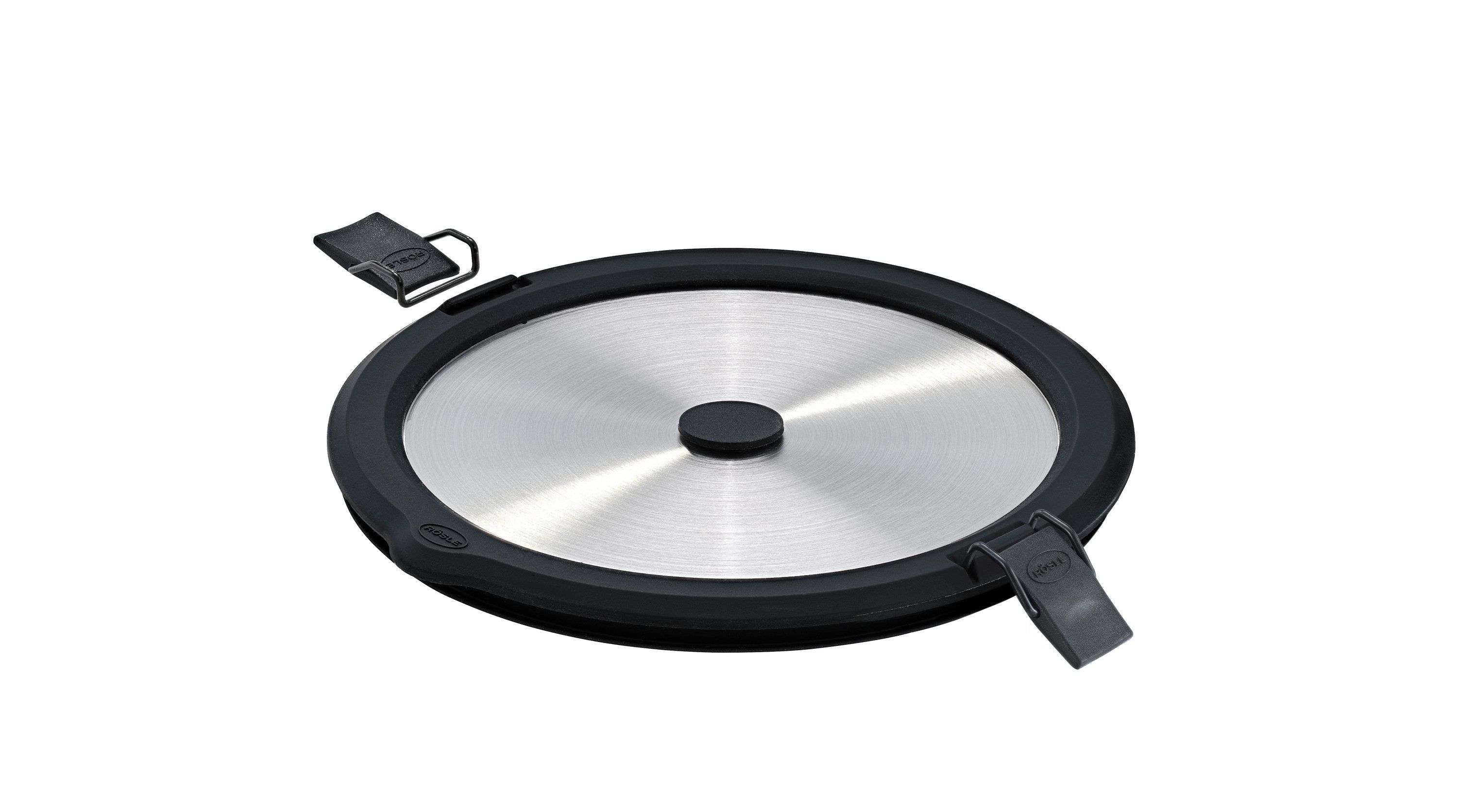 RÖSLE Deckel Edelstahldeckel FLEXX 2GO 0,8 L rund mit Clips, Deckel für 0,8 L Dose FLEXX 2GO