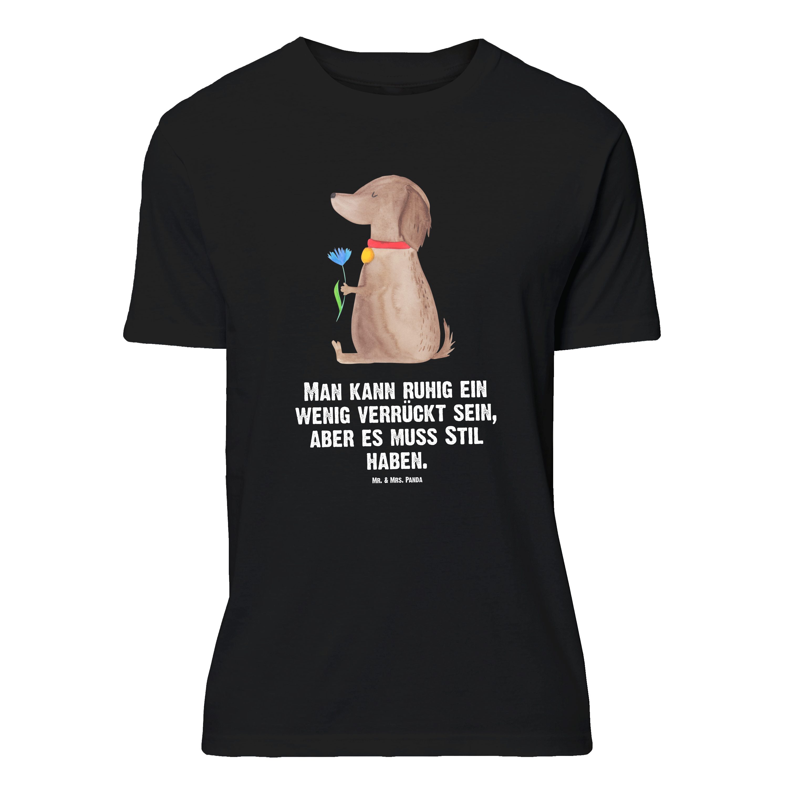 T-Shirt Hund Blume, Größe L T-Shirt, Schwarz, Sprüche, Shirt, Tshirt, T-Shirt