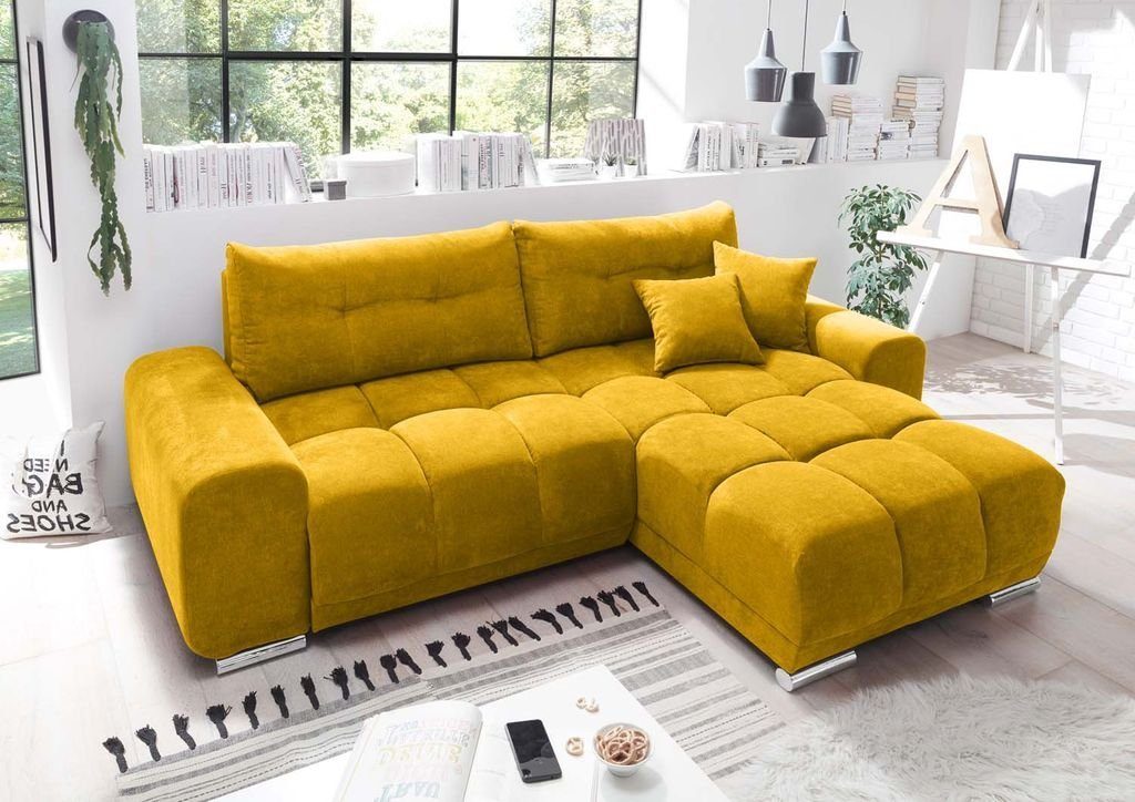 DESIGN 264x186 EXCITING Ecksofa, Couch Sofa (Senf) Ecksofa cm ED Gelb Eckcouch Paco
