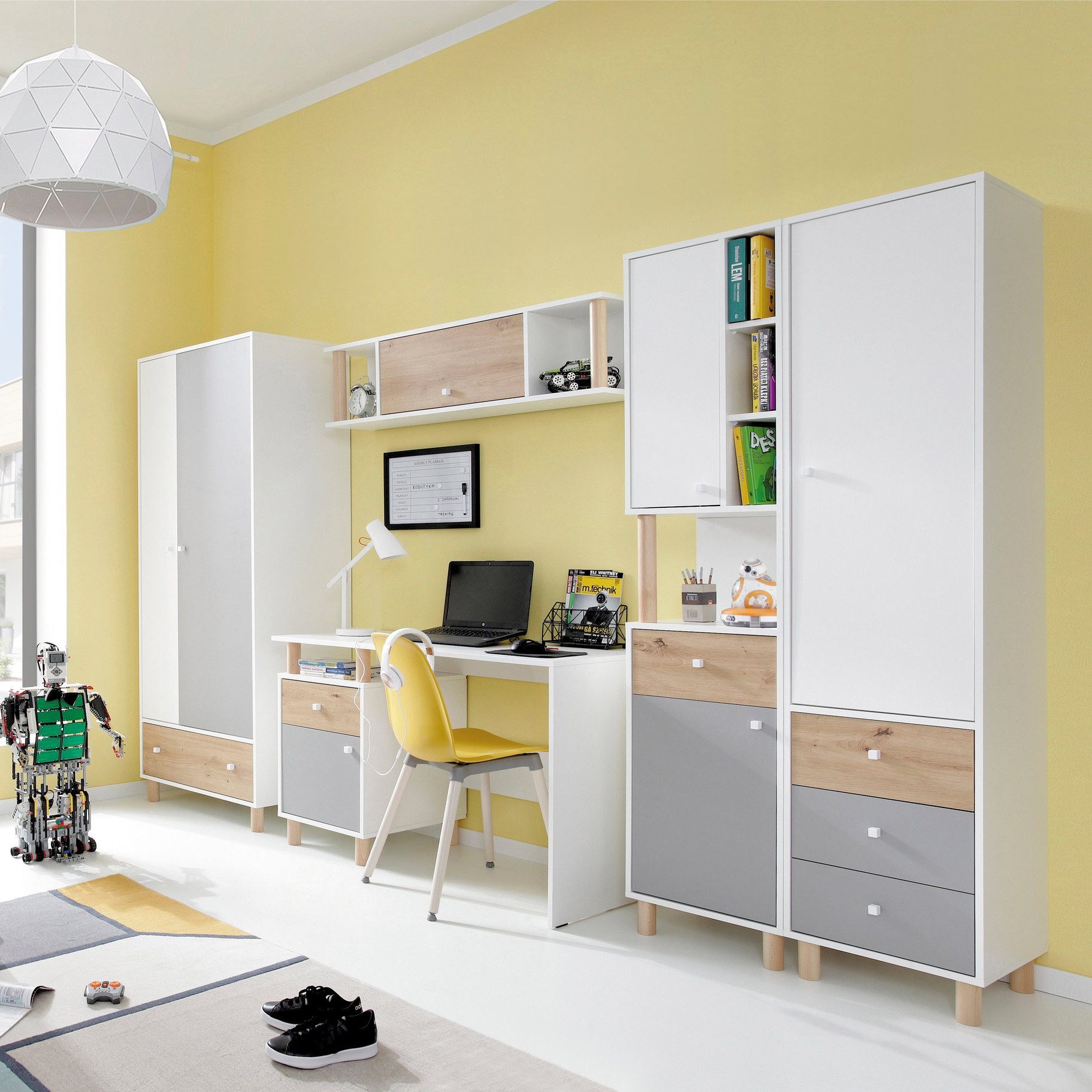 Beautysofa Hängeregal FIGO mit 1 Tür und 2 offenen, Modernes Kinderzimmer Regal, Breite: 125 cm