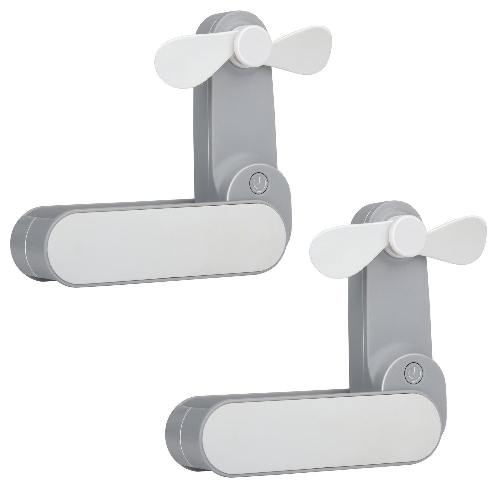 HAC24 Handventilator 2er Set Tragbarer Akku Ventilator Aufladbarer Reiseventilator USB-C, Faltbar, mit 2 Stufen