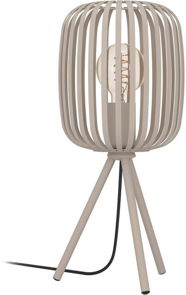 EGLO Tischleuchte Tischleuchte ROMAZZINA, exkl. E27, Stahl, Tischlampe, Ein-/Ausschalter, ohne Leuchtmittel, Stativ Nachtischlampe, 20x 20x43,5cm, Dreibein, Deko Schlafzimmer
