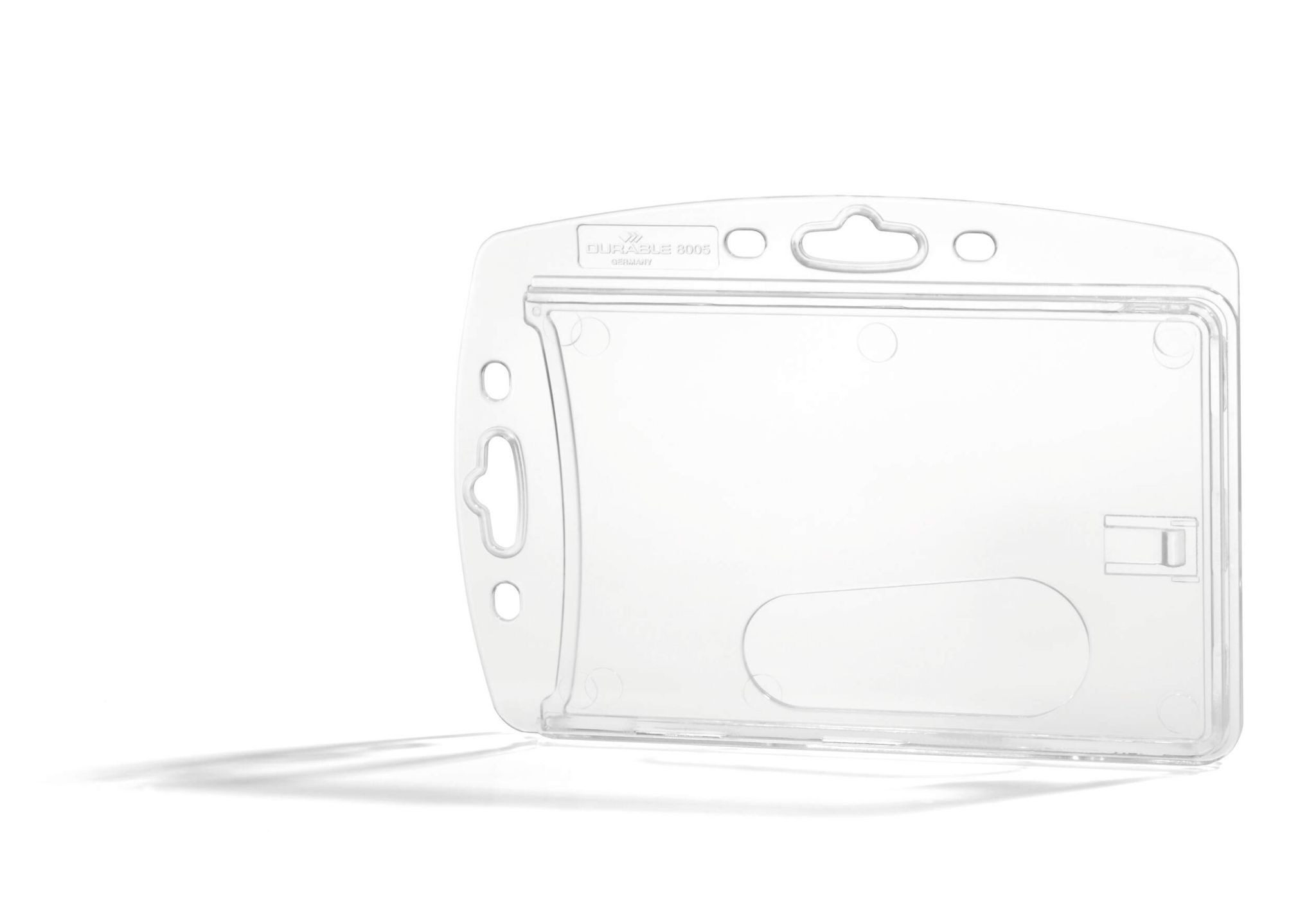 DURABLE Etikett Durable Namensschild 54x85mm 10St tr Hartboxwie 8005 ohne Clip