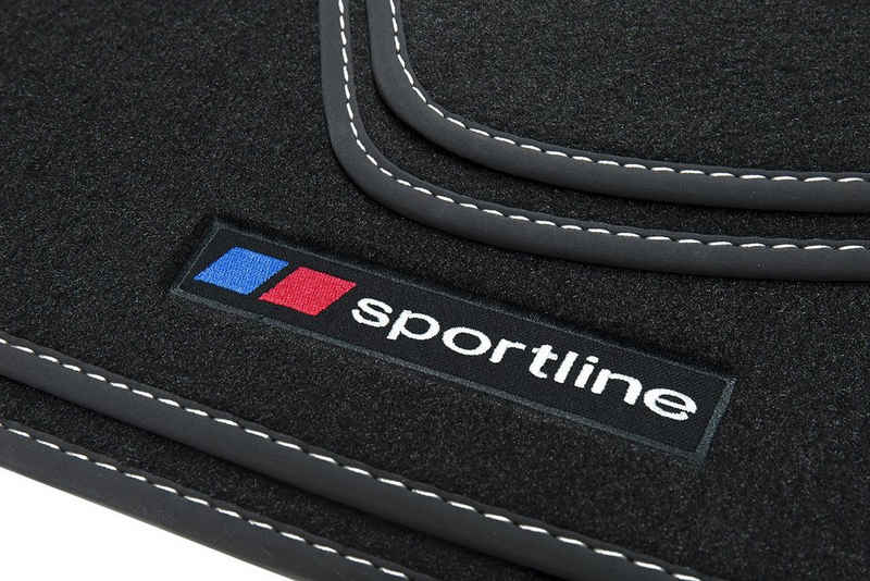 teileplus24 Auto-Fußmatten F653 Velours Fußmatten Set kompatibel mit BMW 3er E90 E91 2005-2012