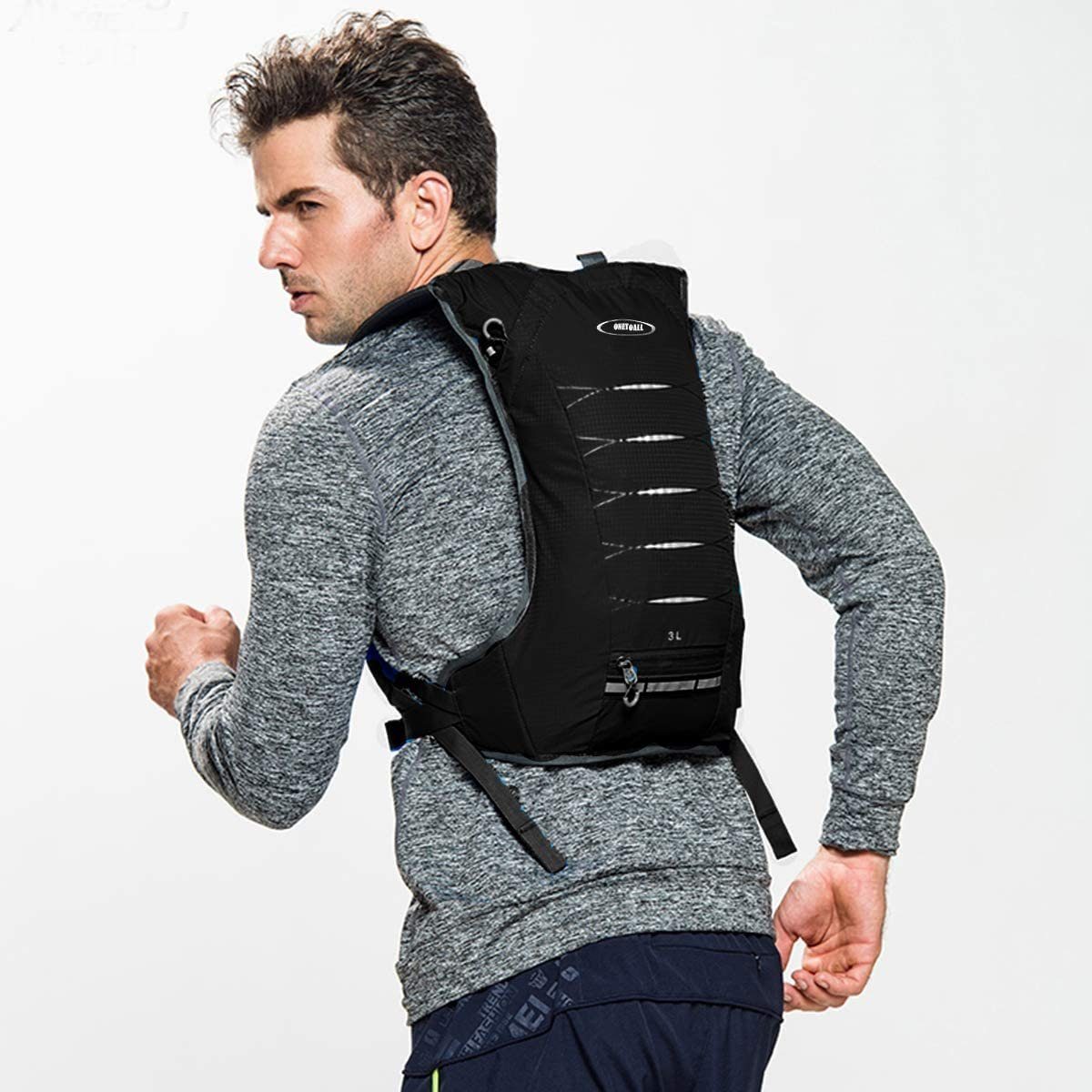 RAIKOU Fahrradrucksack 3L Laufrucksack ultraleicht für Radsport Laufen Joggen Outdoor, Ultraleicht,Sportrucksack Wanderrucksack Marathon