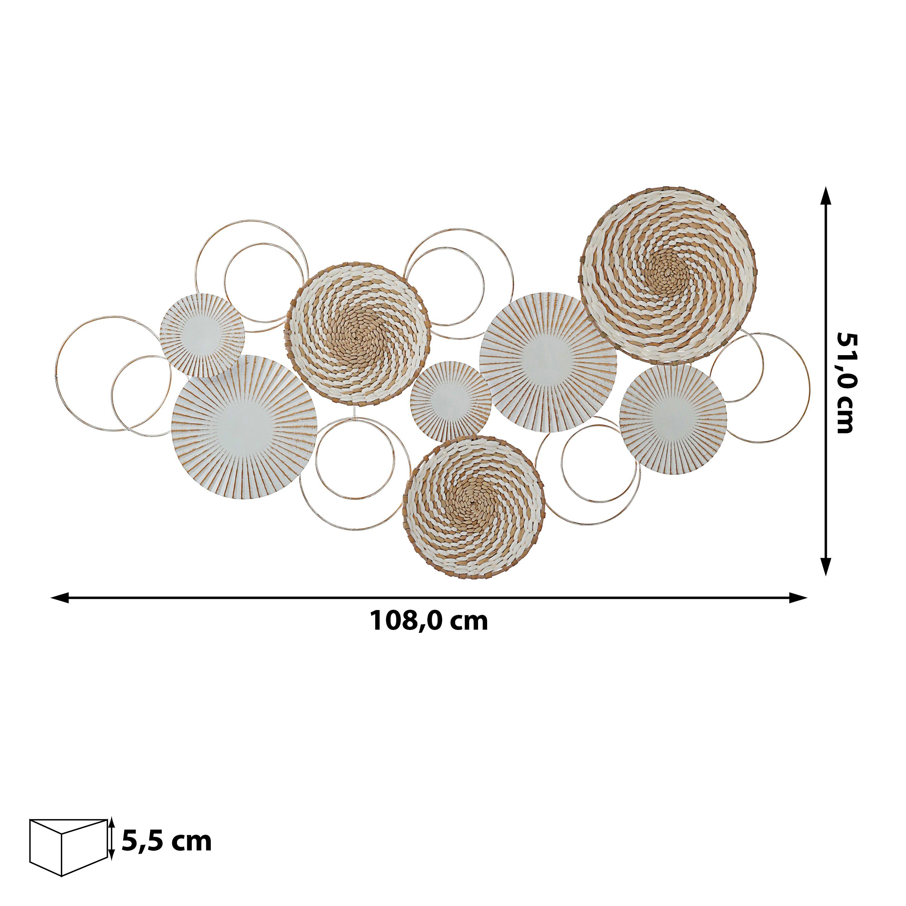 CEPEWA Wanddekoobjekt Wanddeko Metall 108x51x5,5cm Wandbild günstig online kaufen