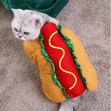 Lubgitsr Hundekostüm Lustiger Hot Dog Mantel für Hunde und Katze Plüsch Kleidung für Winter
