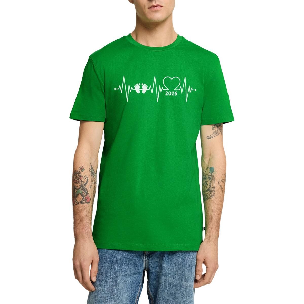 T-Shirt Baby 2026 EKG Herzschlag Männer Premium T-Shirt