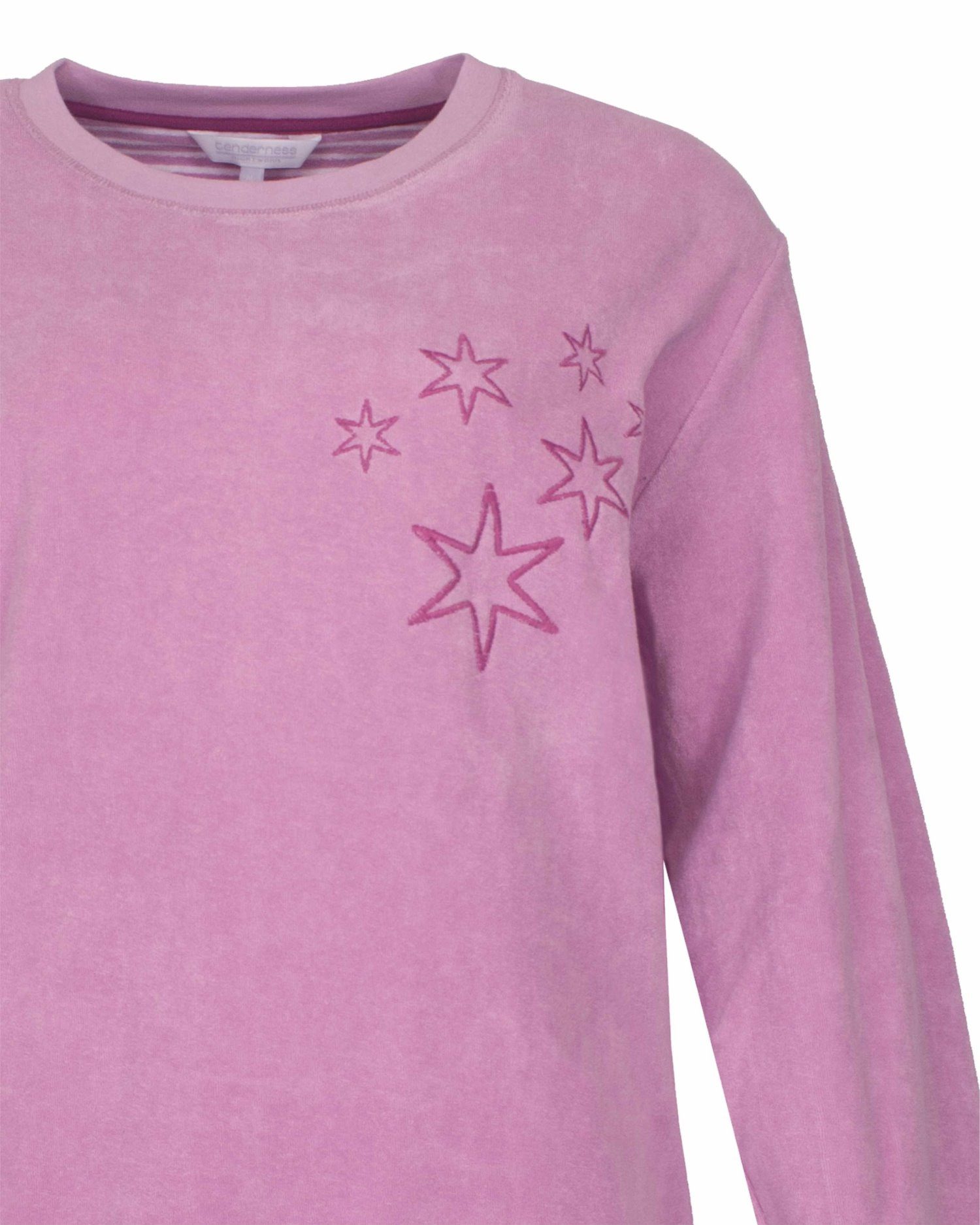 Tenderness Schlafanzug Damen Frottee Pyjama mit Bündchen (2 tlg) kuschelige Qualität – Bild 2 von 3