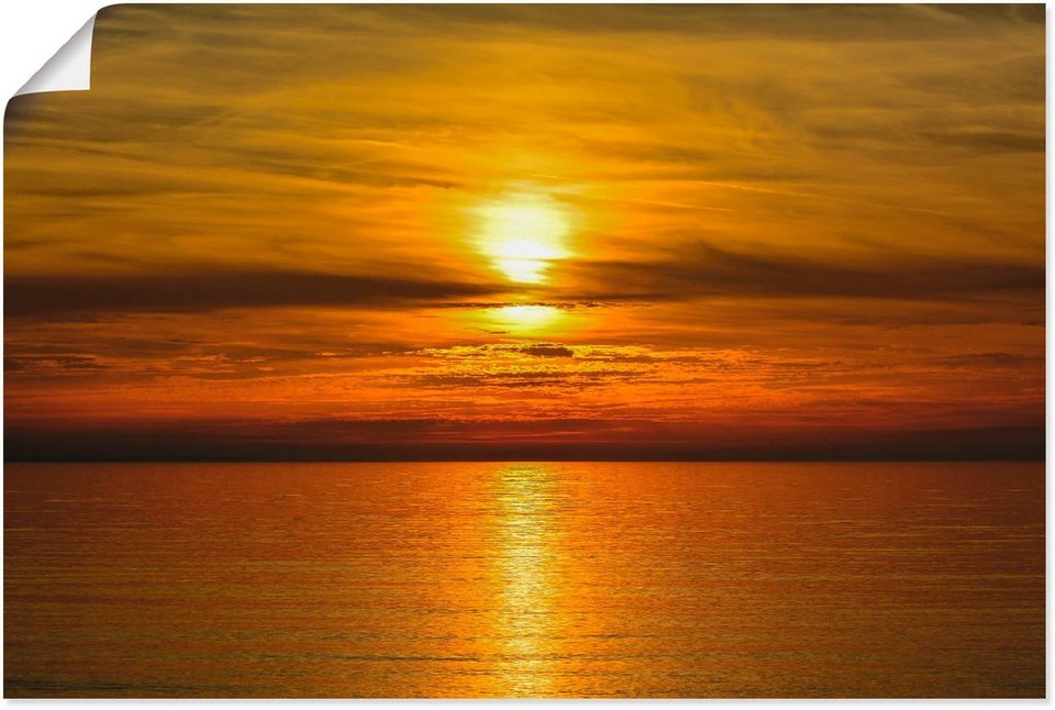 Artland Wandbild Sonnenuntergang am Meer, Gewässer (1 St), als Alubild,  Leinwandbild, Wandaufkleber oder Poster in versch. Größen, Verschiedene  Größen & Produktarten