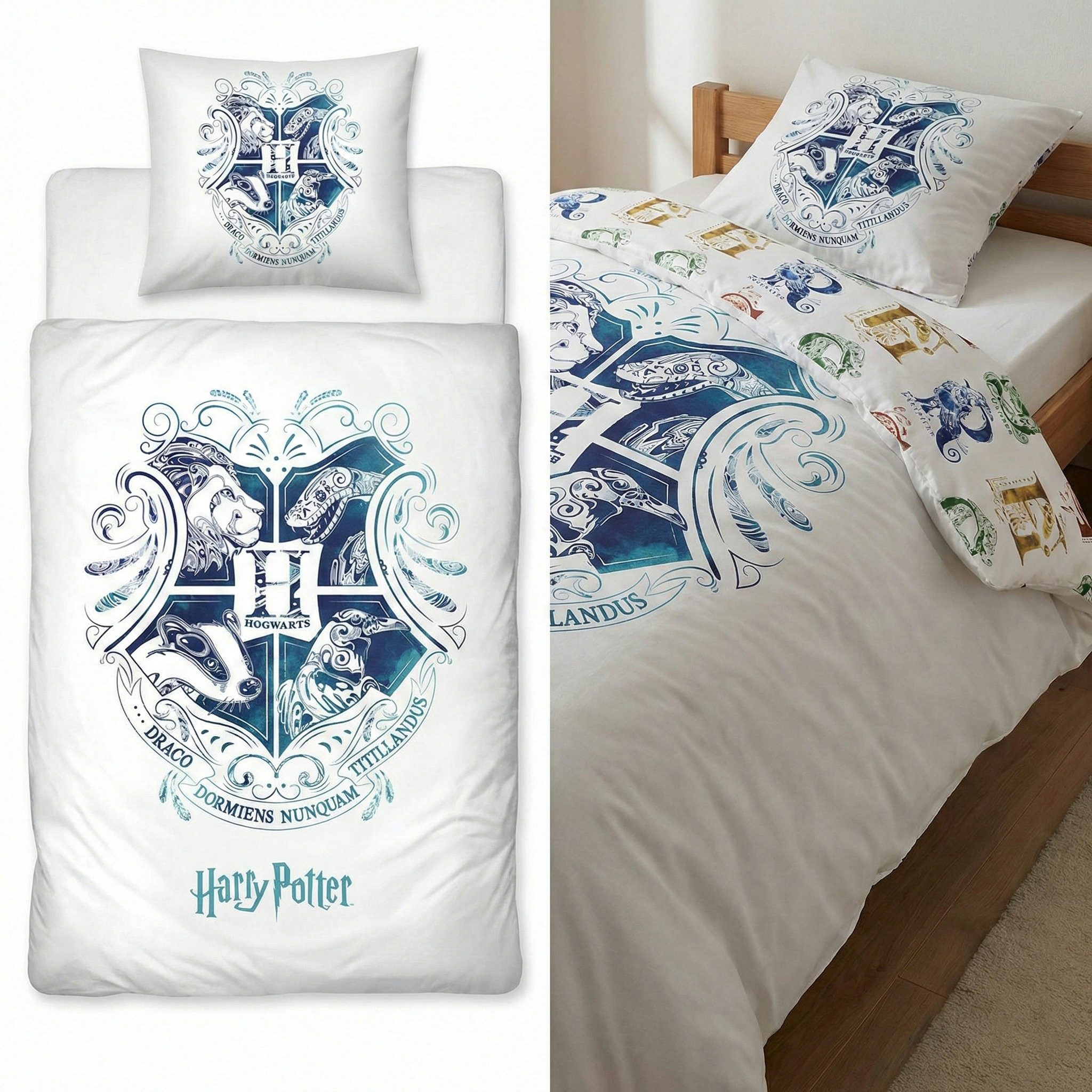 Harry Potter Kinderbettwäsche Harry Potter Hogwarts Bettwäsche Set, Mikrofaser, 135-140x200 cm Hogwarts