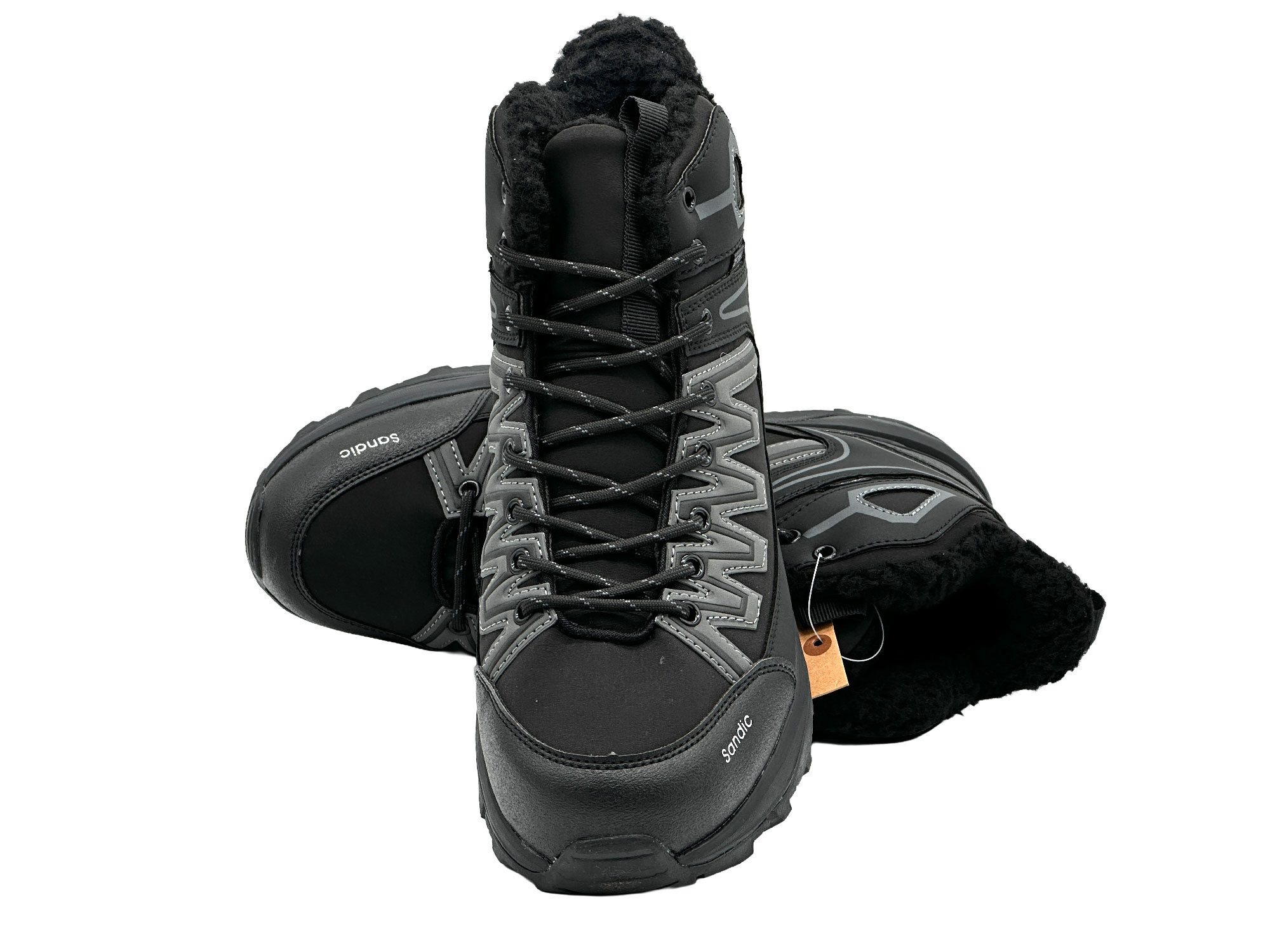 Nowaland Warm gefütterte Wanderschuhe mit rutschfester Profilsohle Winterstiefel Wasserabweisend, robust und warm gefüttert
