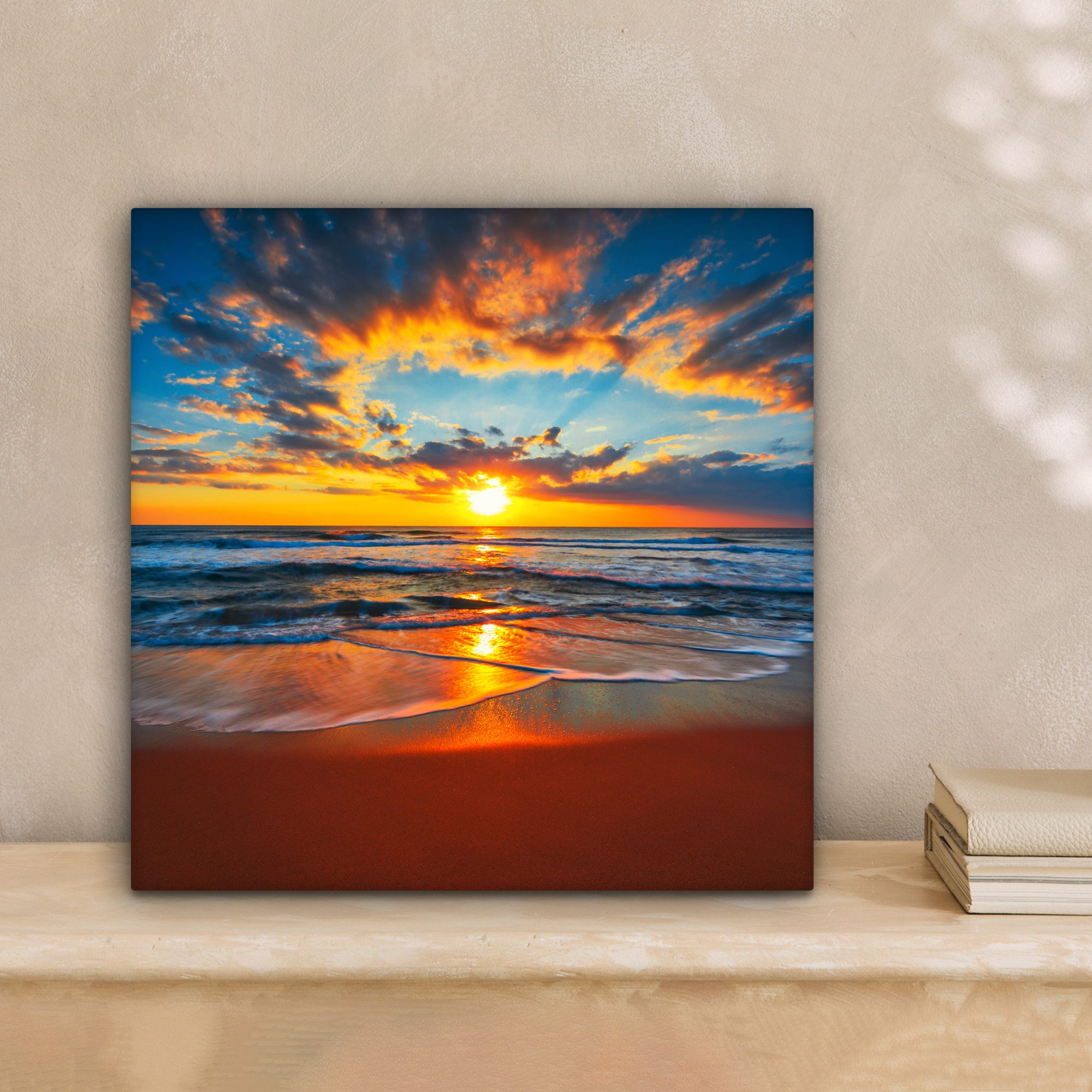 OneMillionCanvasses® Leinwandbild Meer - Sonnenuntergang - Strand - Wolken günstig online kaufen