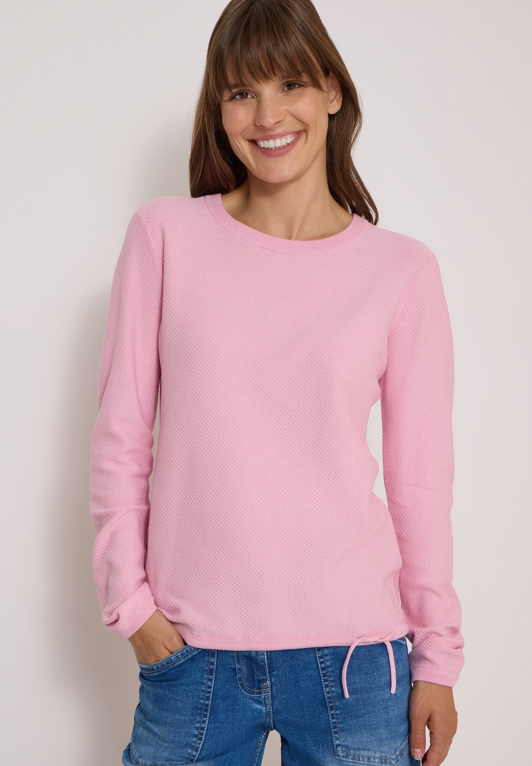 CECIL Strickpullover Elastiksaum und Tunnelzug