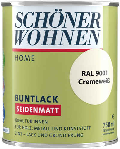 SCHÖNER WOHNEN-Kollektion Lack Home Buntlack, 750 ml, cremeweiß RAL 9001, für innen, 2in1-Lack