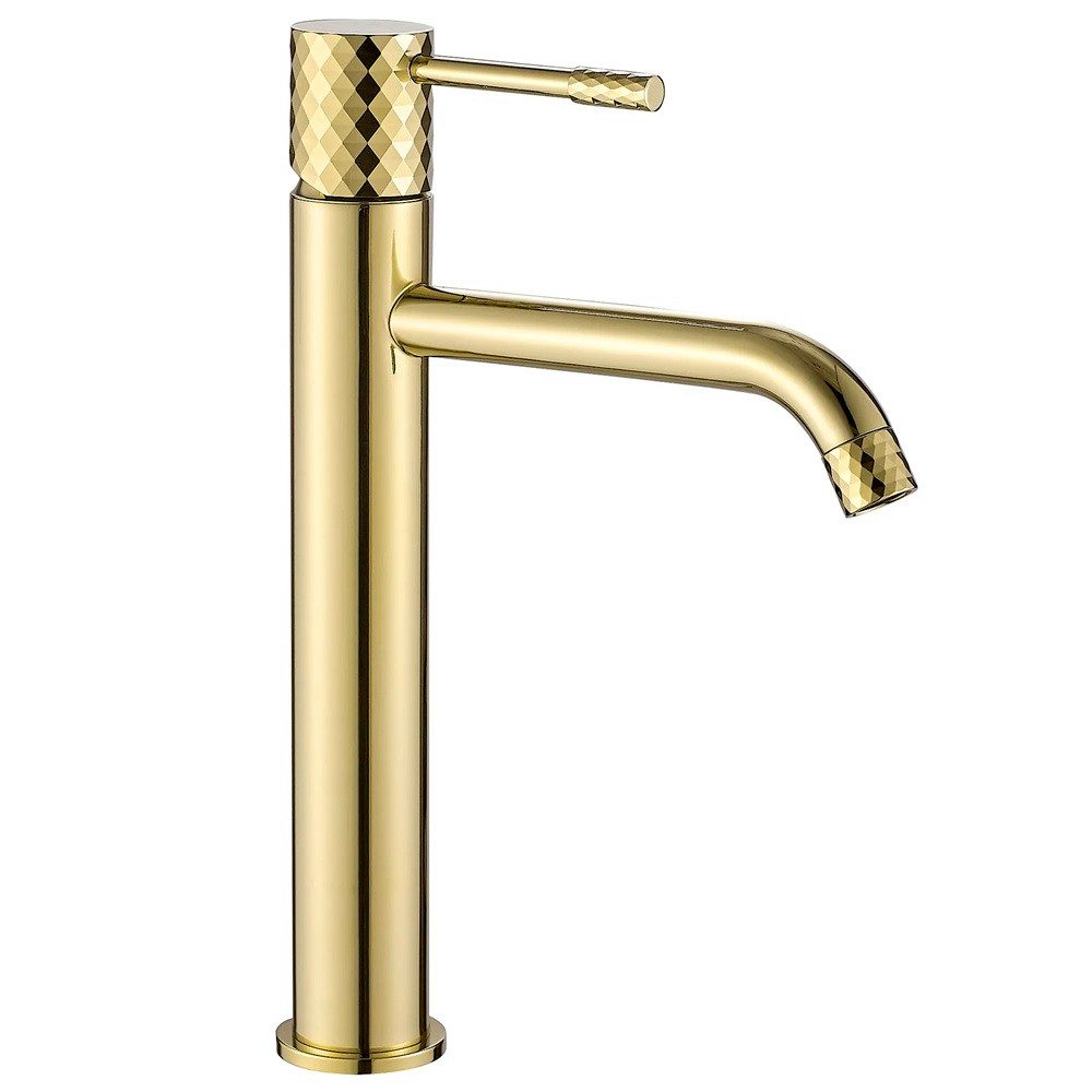 wohnwerk.idee Waschtischarmatur Waschbeckenarmatur Wasserhahn Gold Kupfer elegantes Diamant-Design. € 94,90, (€ 94,90 pro 1 Stk).