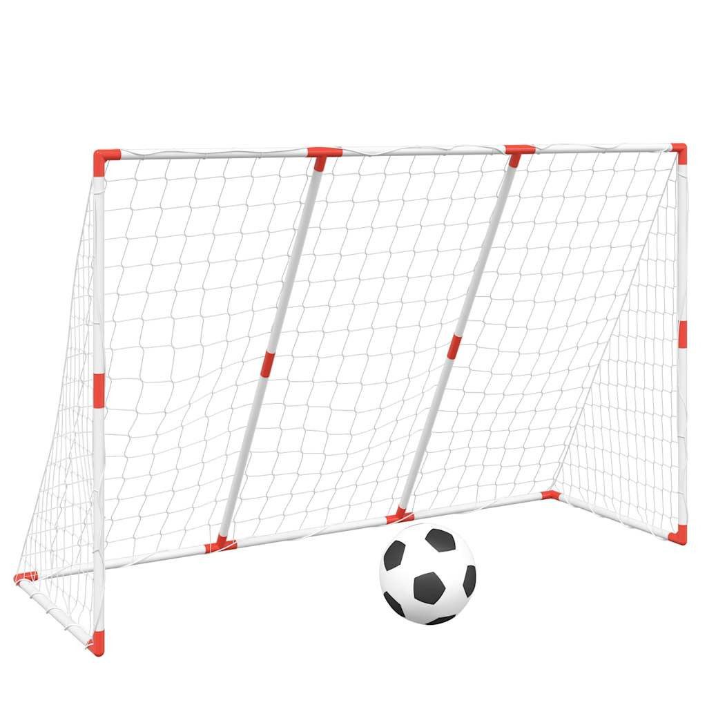 vidaXL Fußballtor Fußballtor für Kinder mit Мячиn 2-in-1 Weiß 184x64x124 cm