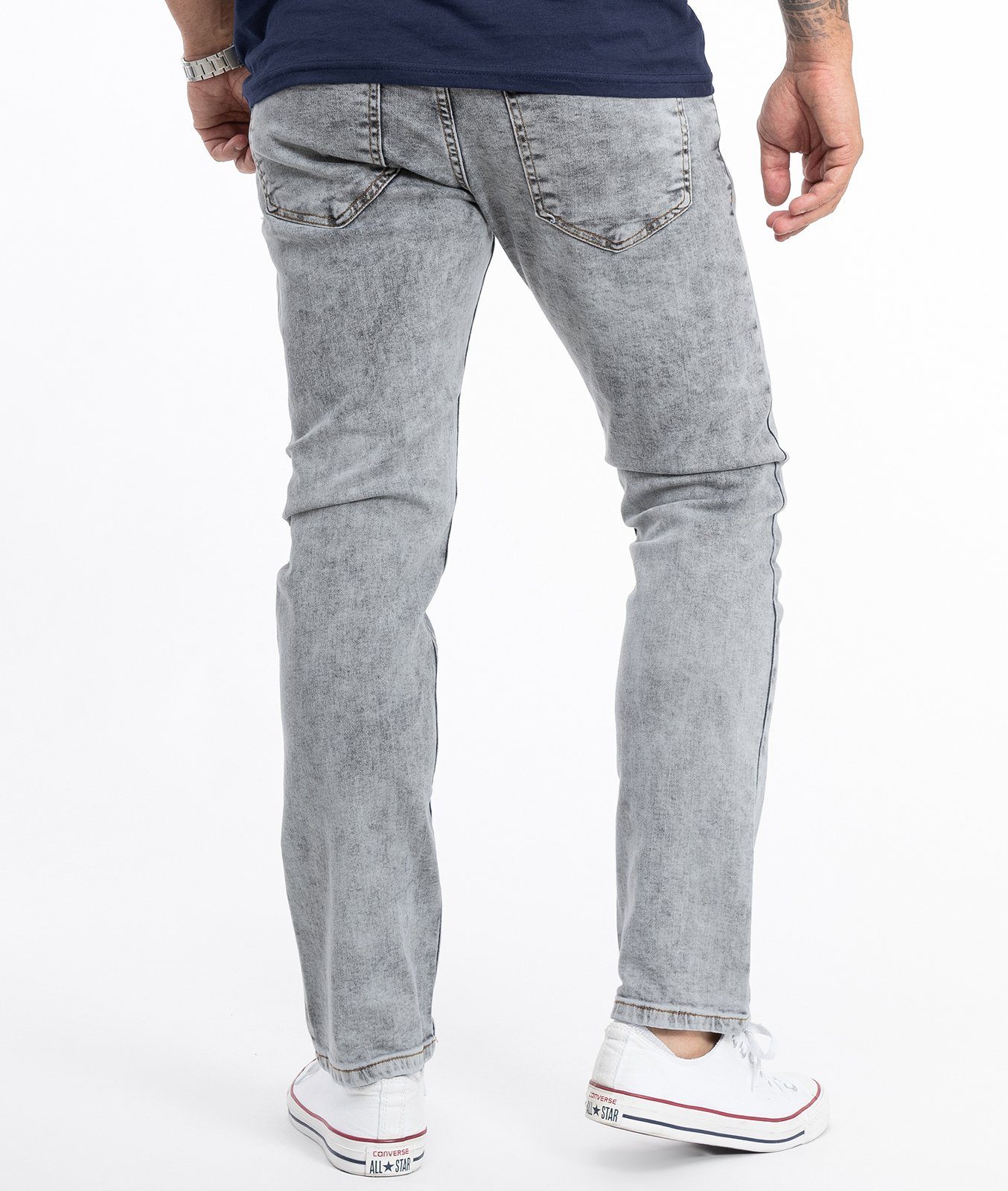 Rock Creek Regular-fit-Jeans Herren Jeans Stonewashed Grau RC-2106 – Bild 3 von 5