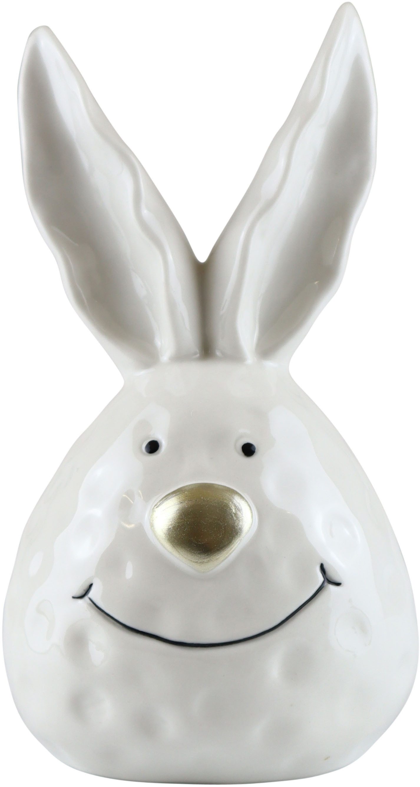 AM Design Dekofigur Hasenkopf aus Keramik, handgefertigte Osterdekoration