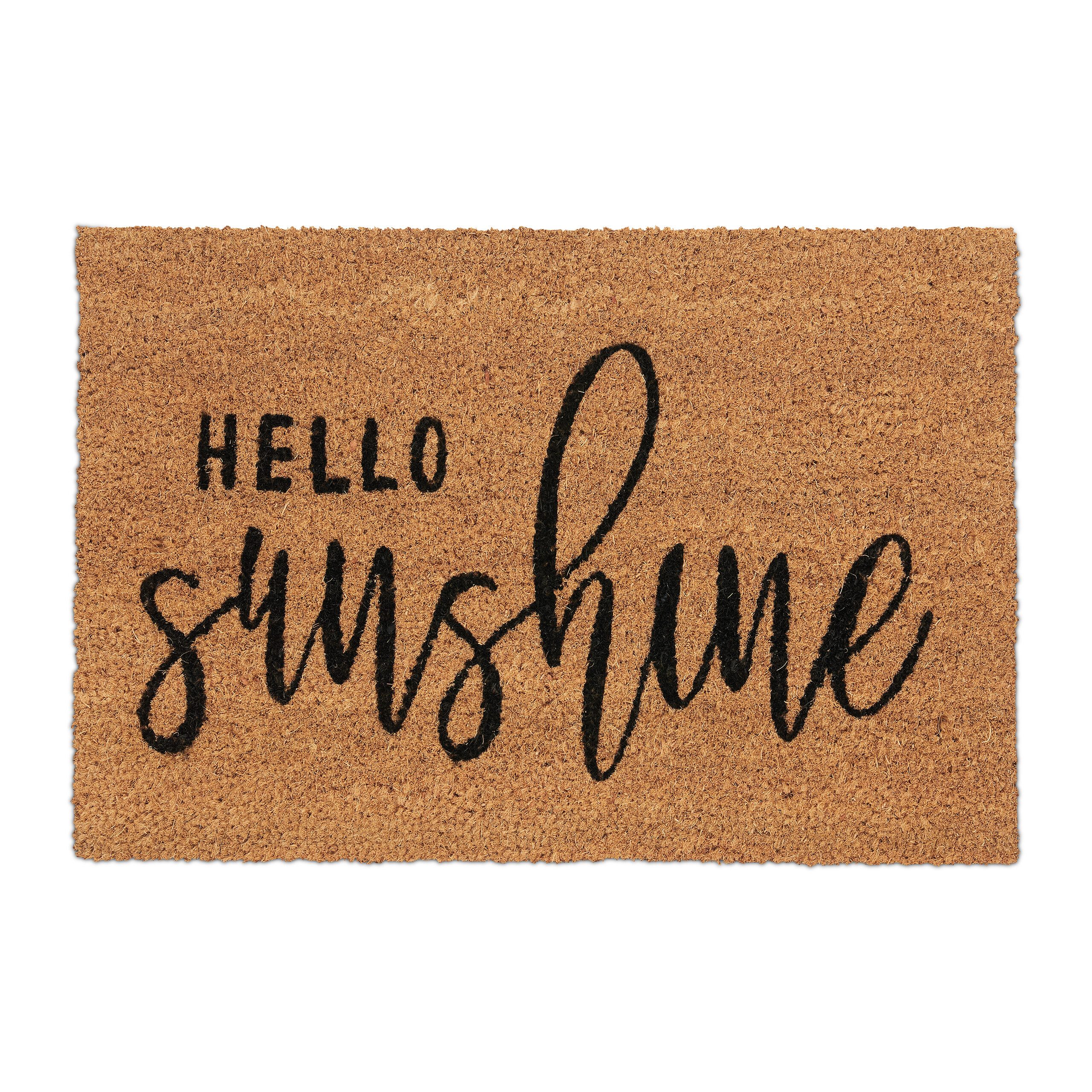 relaxdays Fußmatte Kokos Fußmatte Hello Sunshine, günstig online kaufen