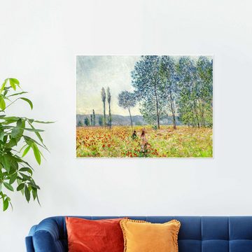 Posterlounge Poster Claude Monet, Unter den Pappeln, Wohnzimmer Malerei