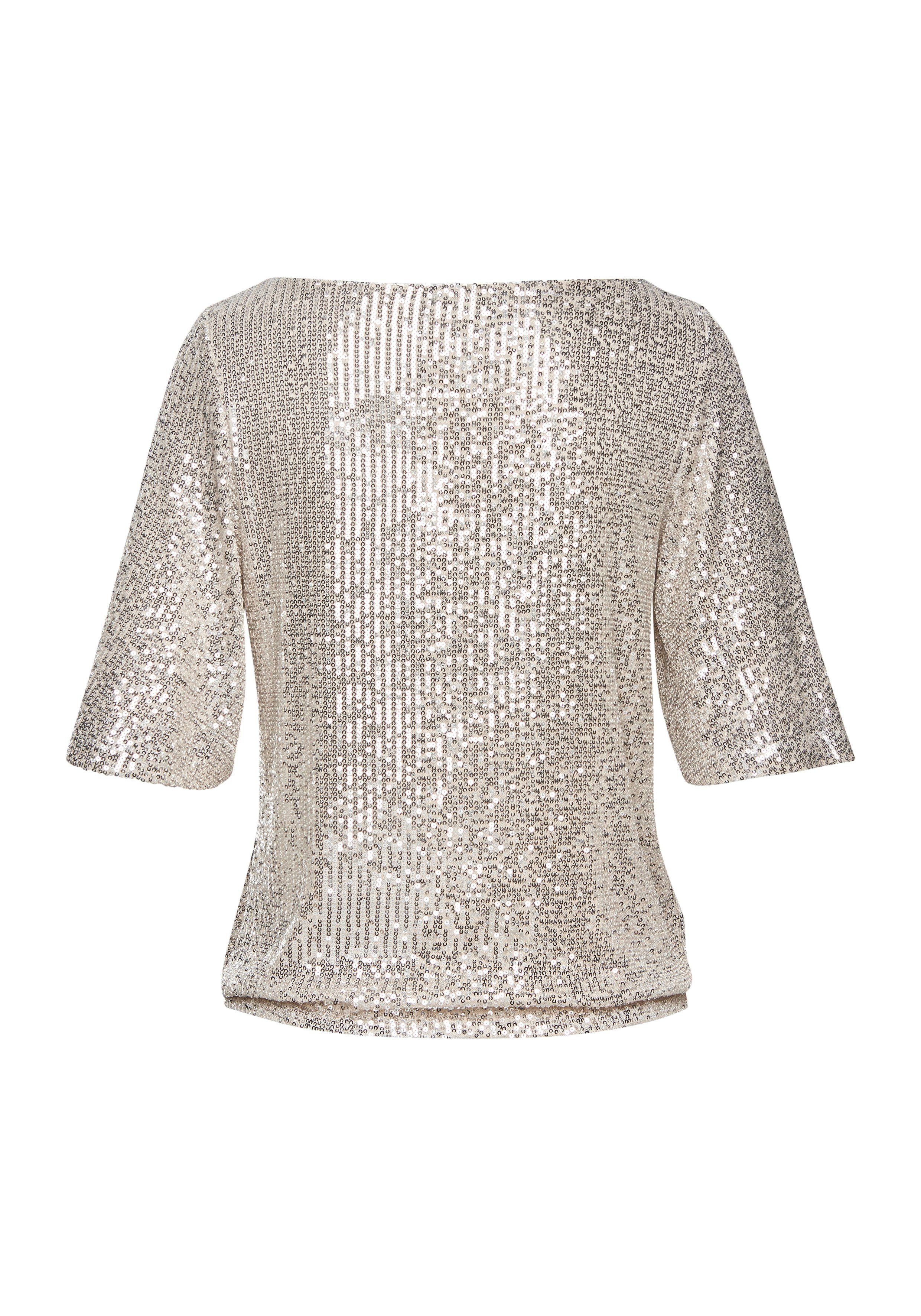 LASCANA Paillettenshirt mit weiten Ärmeln, festliches Glitzershirt, Partyshirt