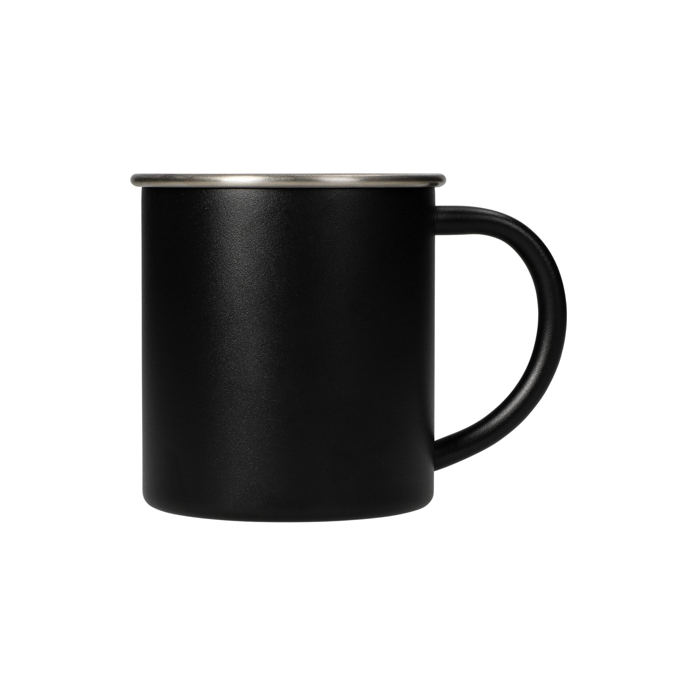 elasto Becher ADVENTURA Outdoor-Trinkbecher aus Edelstahl 340 ml, Kaffeebecher, Teetasse, camping Zubehör, Becher mit Henkel, robust