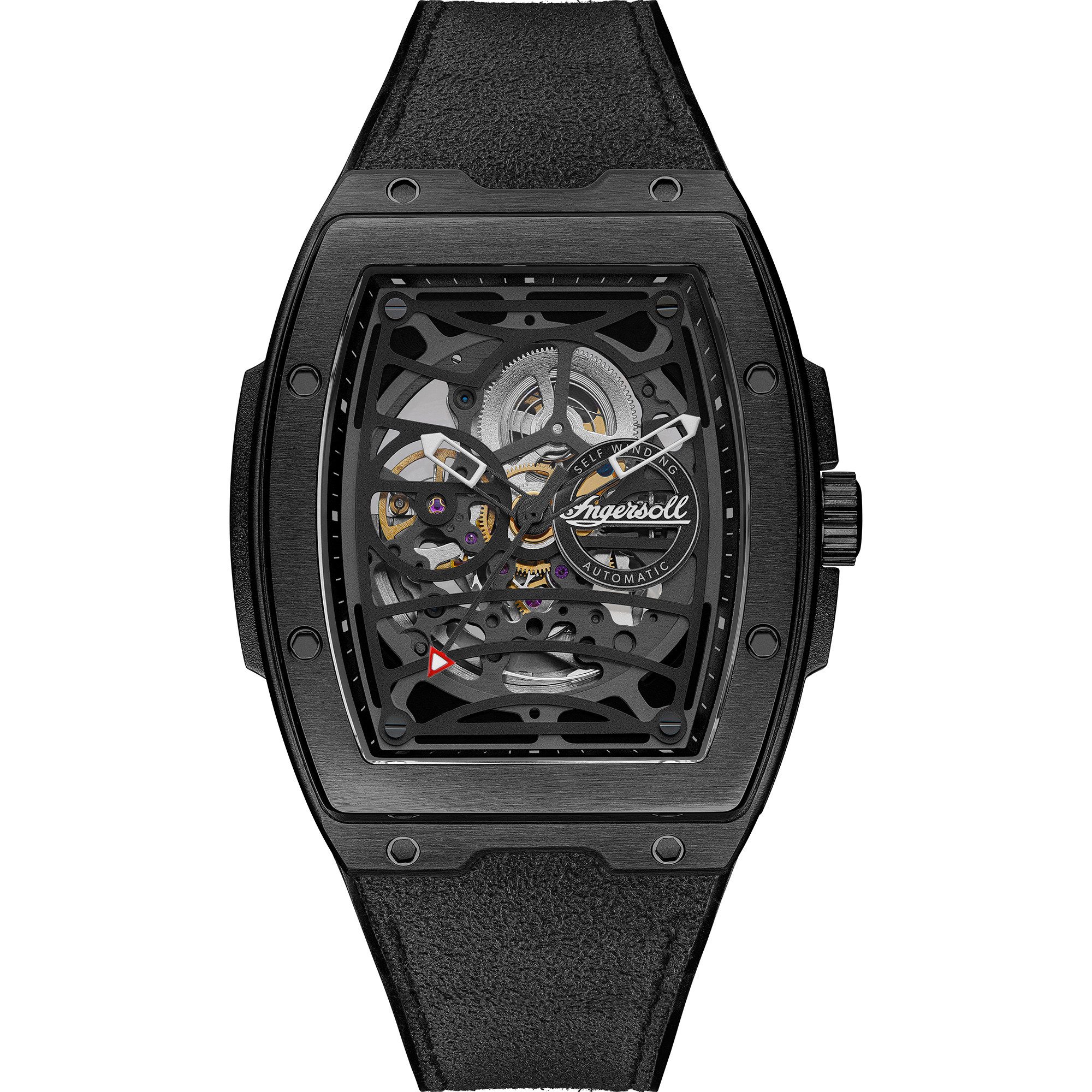 Ingersoll Automatikuhr The Challenger I12307, Armbanduhr, Herrenuhr, Mechanische Uhr, Silikonarmband, analog