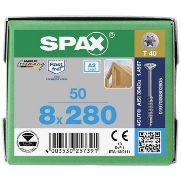 SPAX Schraube SPAX 0197000802805 Holzschraube 8 mm 280 mm T-STAR plus Edelstahl