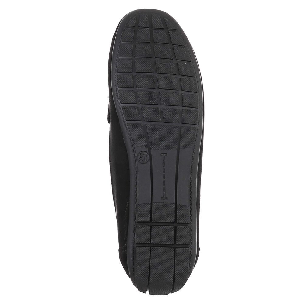 Ital-Design Elegante Wildleder Slipper mit Goldakzent für Damen Slipper (91261063) Flach Mokassins in Schwarz