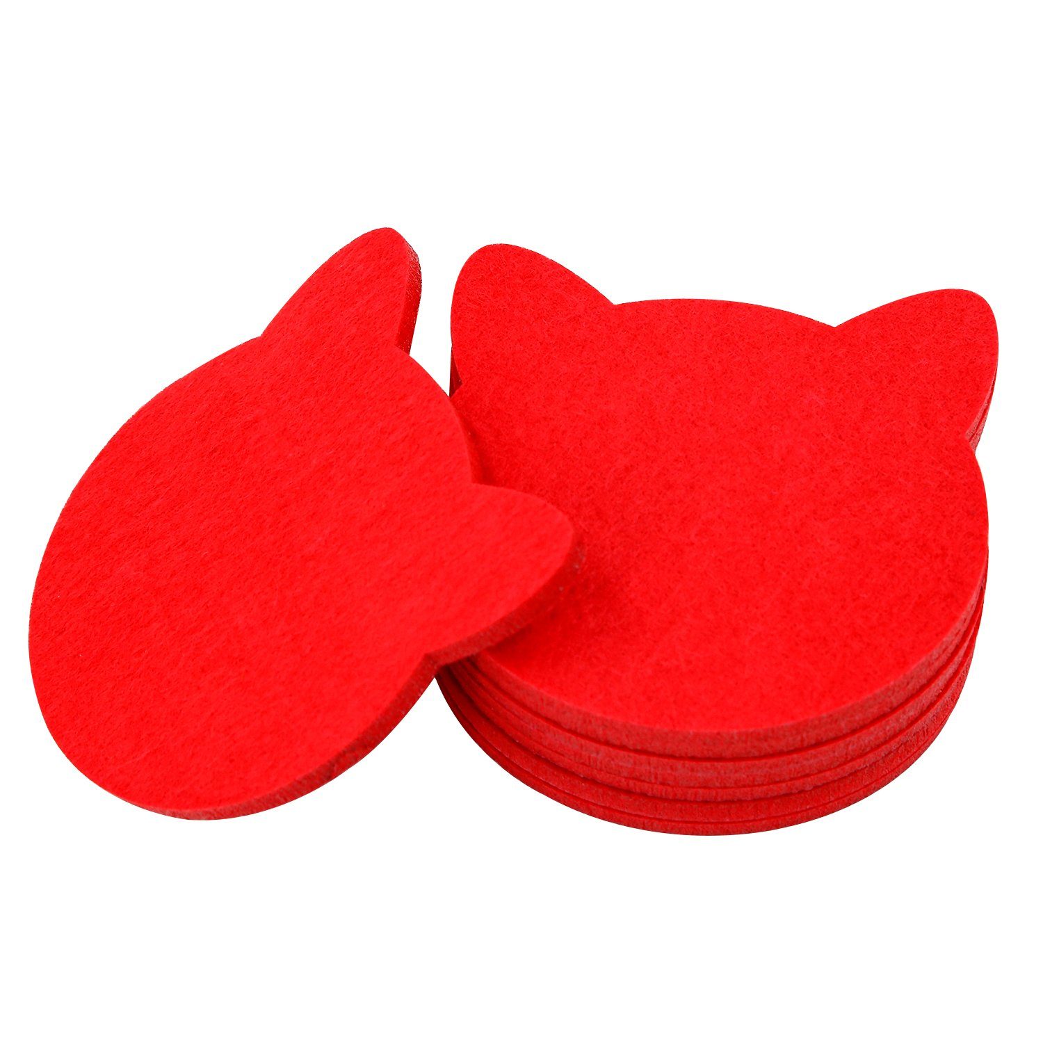 wortek Getränkeuntersetzer Filz-Untersetzer Katze für Gläser 8er Tischset, Zubehör für Tisch & Gläser, Set, 8-tlg., cm