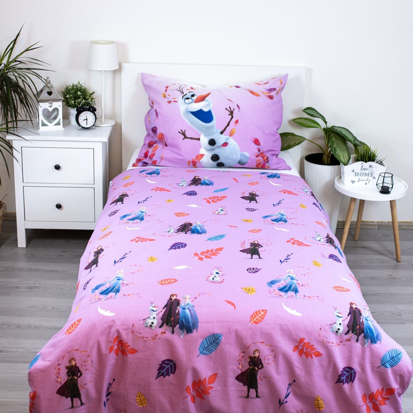 Disney Frozen Bettwäsche Baumwolle 140x200 cm Deckenbezug + 70x90 cm Kissenbezug Reißverschluss, Baumwolle, 2 teilig, mit Reißverschluss
