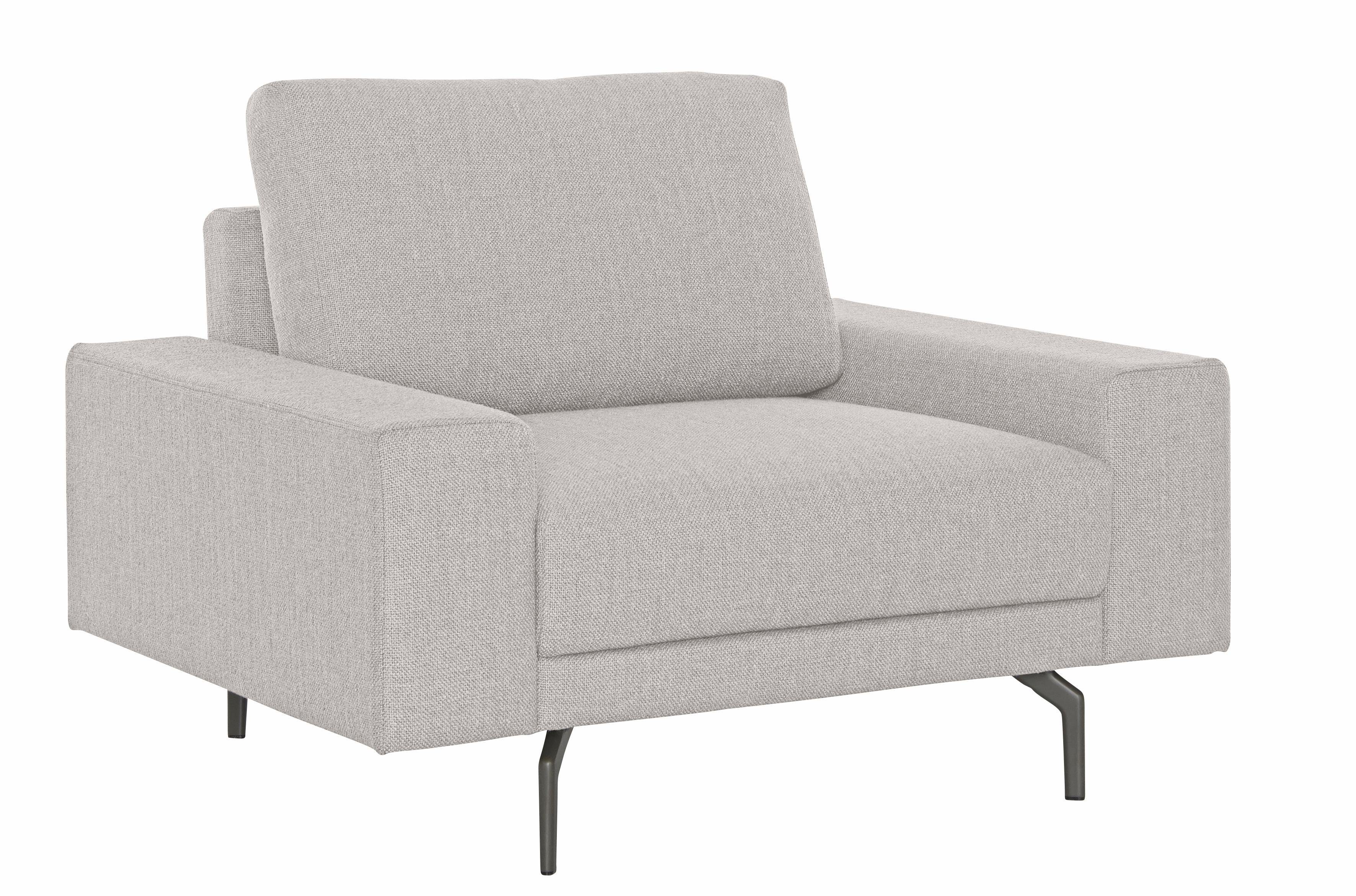 niedrig, breit 120 hs.450, hülsta umbragrau, Breite Armlehne sofa Alugussfüße cm in Sessel