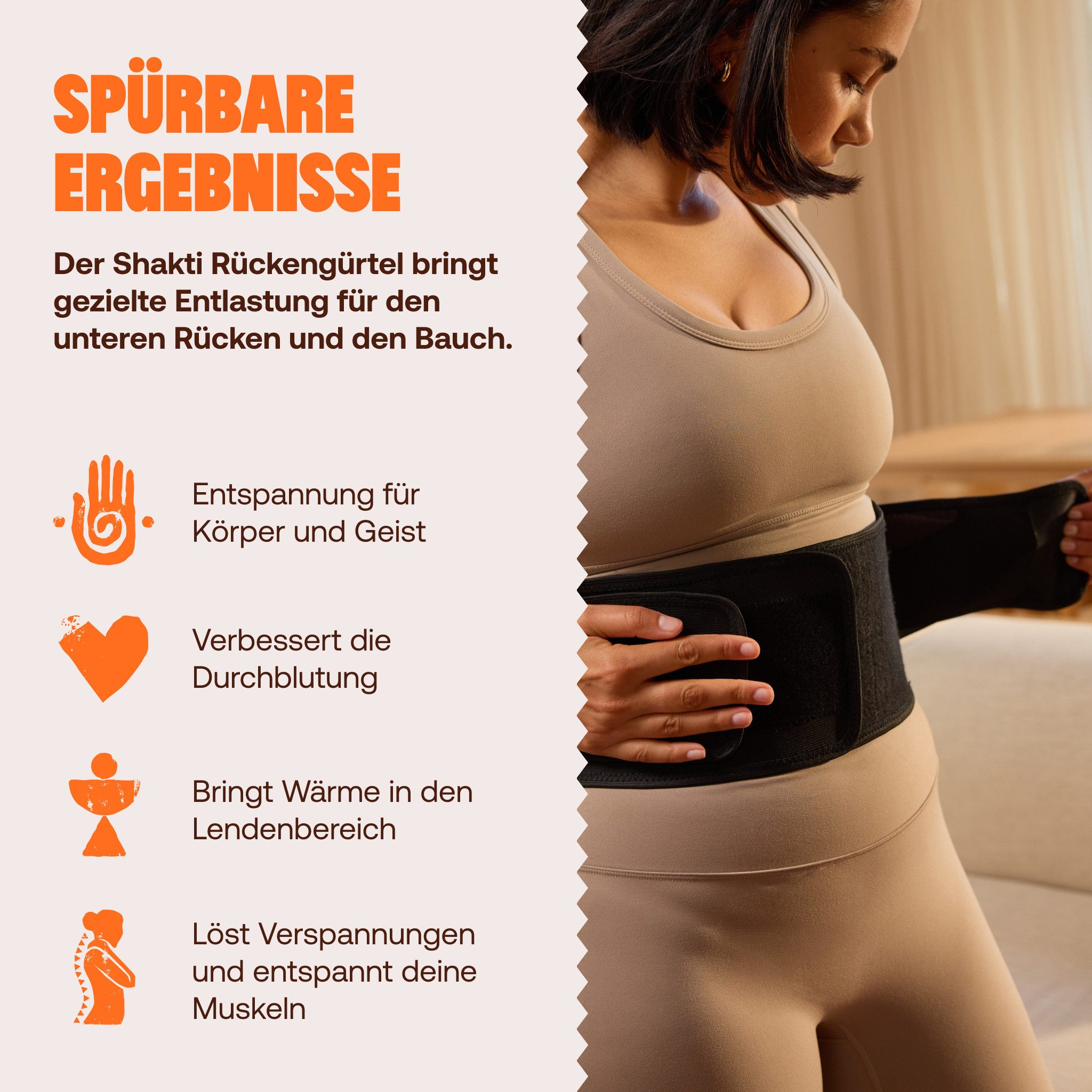 Shakti Mat Massagegerät Rückengürtel - Akupressur-Stützgürtel für Rücken & Bauch